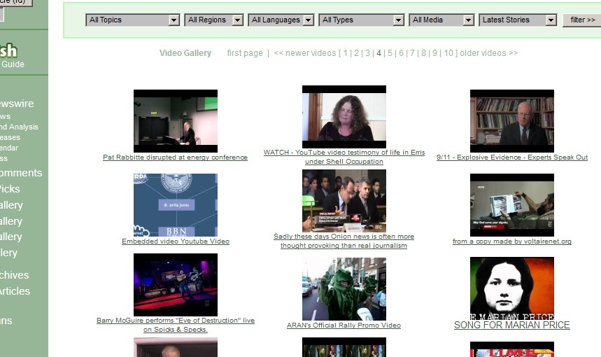 Fig 10.2: Partial screenshot of a Video Gallery